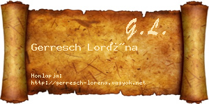 Gerresch Loréna névjegykártya